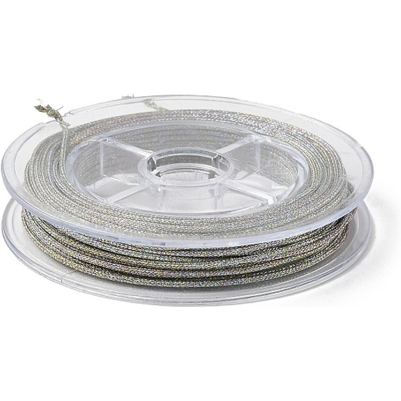 Corde Métallique en Polyester avec Fil de Poisson Intérieur, Ronde, Couleurs Mélangées — Chaînes, fils et cordons