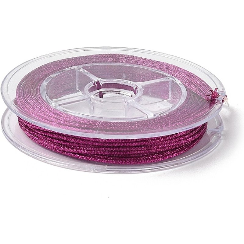 Corde Métallique en Polyester avec Fil de Poisson, Violet Rouge Moyen, 1mm