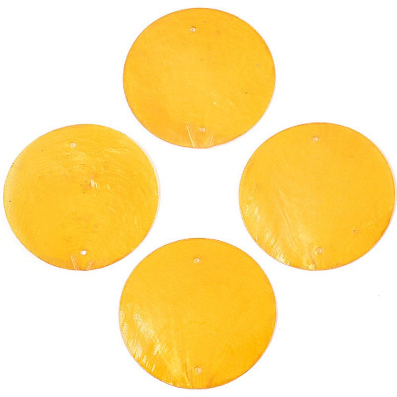 Natural Capiz Shell Connector Charms, Disc Links, Gold, 49x1mm — Jewelry Findings