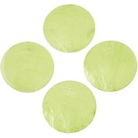 Natural Capiz Shell Connector Charms, Disc Links, Green Yellow — Jewelry Findings