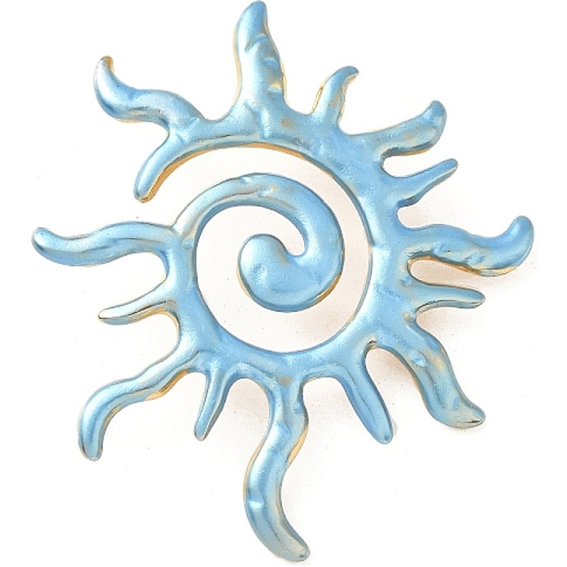 Pendentif en Acier Inoxydable 304 Soleil Doré avec Émail — Breloques et pendentifs