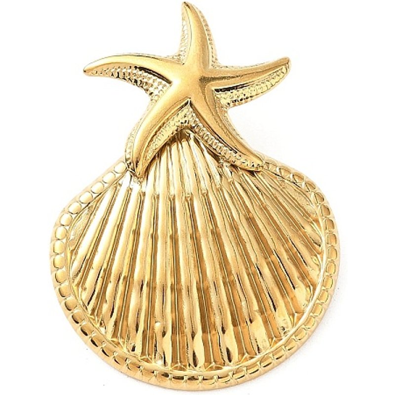 304 Stainless Steel Shell Shape Pendant with 8mm Hole — Charms & Pendants