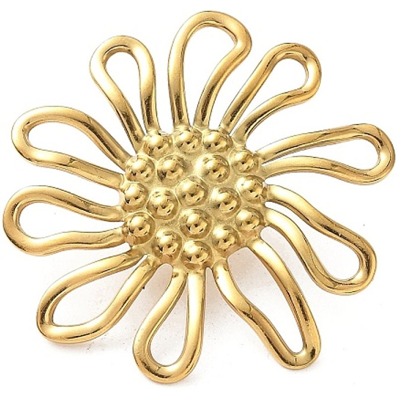 Pendentif en Acier Inoxydable 304, Fleur, 45mm x 43.5mm — Breloques et pendentifs