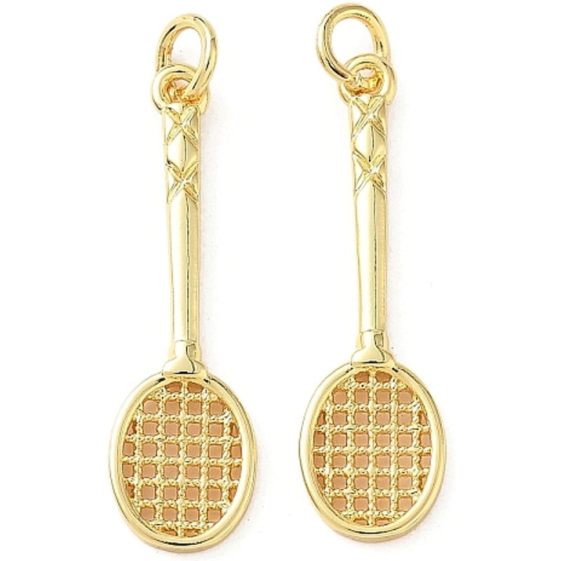 Brass Badminton Racket Pendants with Jump Ring — Charms & Pendants