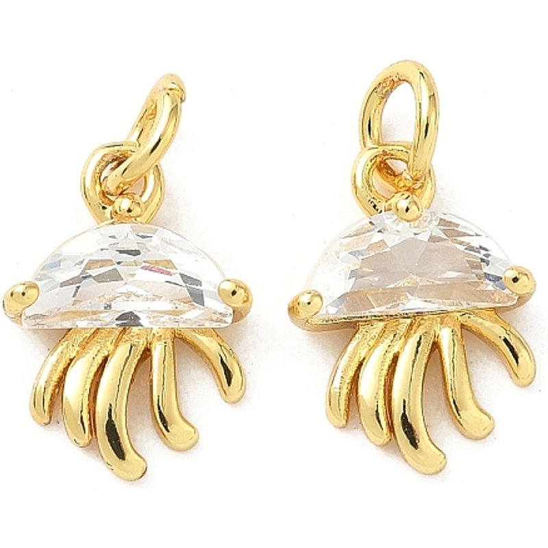 Charm en laiton micro pavé méduse avec anneau, doré — Breloques et pendentifs