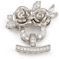 Fermoirs à rabat en laiton Micro Pave avec zircon cubique clair, Fleur — Accessoires pour bijoux