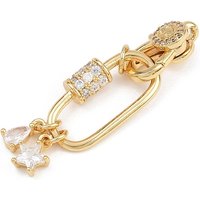 Clips de homard en laiton avec zircon cubique clair — Accessoires pour bijoux