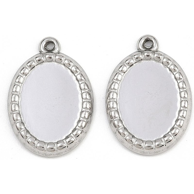 Réglages de Pendentif Cabochon Oval en Acier Inoxydable 304 — Accessoires pour bijoux
