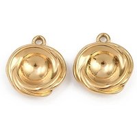 Réglages de cabochon en acier inoxydable 304 avec placage en or 18K — Accessoires pour bijoux