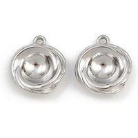 Supports de cabochon en acier inoxydable 304 avec charmes torsadés — Accessoires pour bijoux