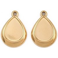 Réglages de Cabochon en Acier Inoxydable 304 en Forme de Goutte — Accessoires pour bijoux