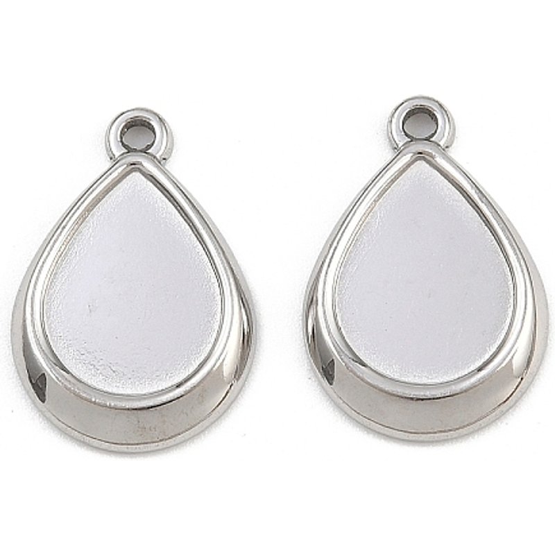 Réglages de cabochon en acier inoxydable 304 en forme de goutte — Accessoires pour bijoux