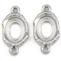 Réglages de cabochon connecteurs en acier inoxydable 304, liens ovales — Accessoires pour bijoux