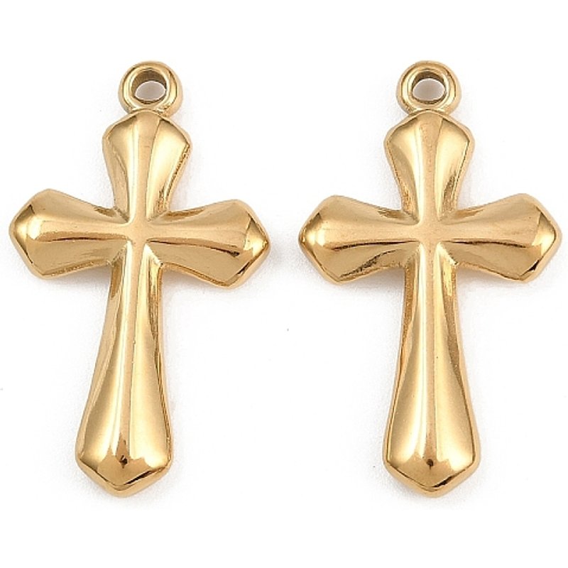 Pendentifs en Acier Inoxydable 304 avec Charms en Croix et Plaquage en Or 18K — Breloques et pendentifs