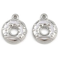 304 Stainless Steel Donut Charms with 1.2mm Hole
