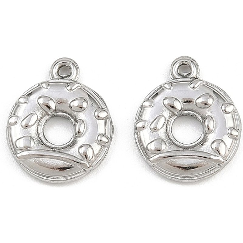 Charms Donut en Acier Inoxydable 304 avec Trou de 1,2mm — Breloques et pendentifs