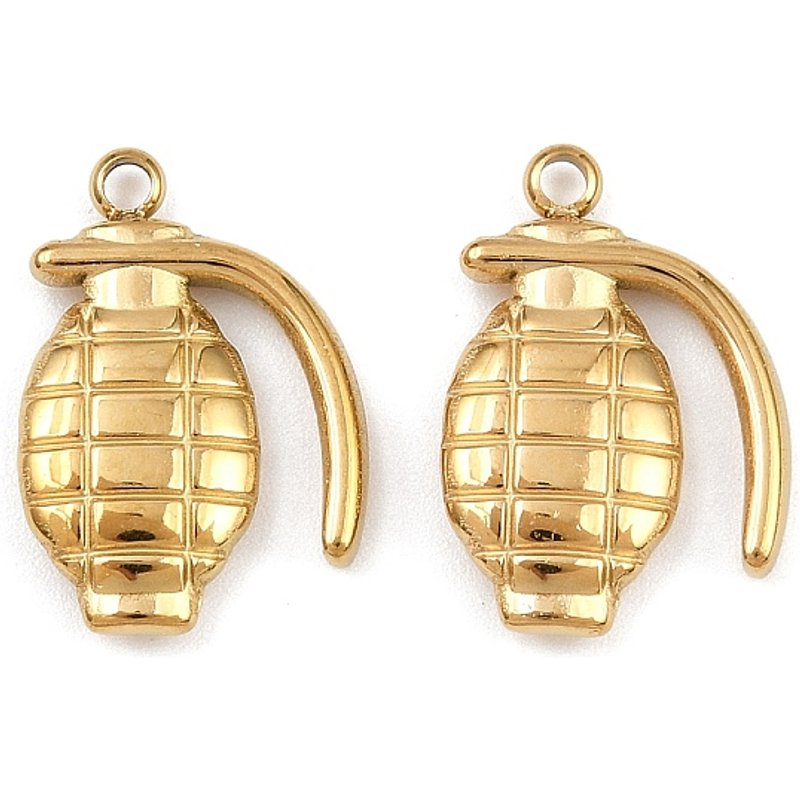 Charmes en Acier Inoxydable 304, Forme de Grenade, Plaqué Or 18K — Breloques et pendentifs