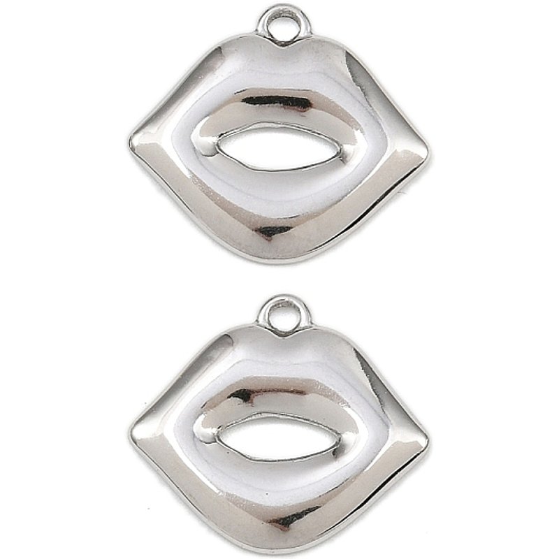 Pendentifs en acier inoxydable 304, Charms lèvres, 16x18mm — Breloques et pendentifs