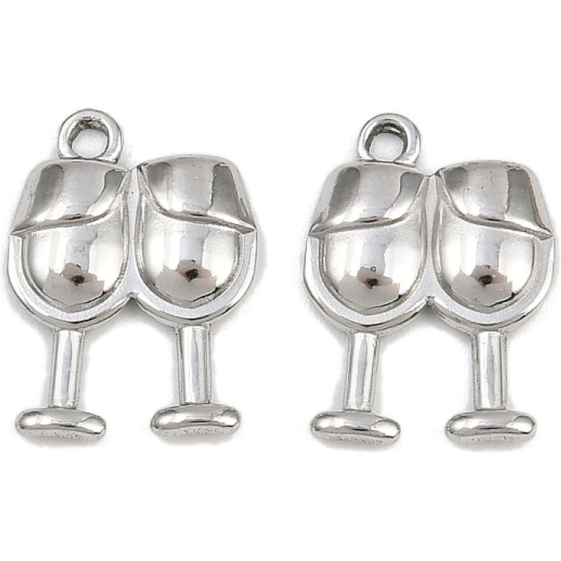Charms en Acier Inoxydable 304 pour Verres à Vin, 17x12.5mm — Breloques et pendentifs