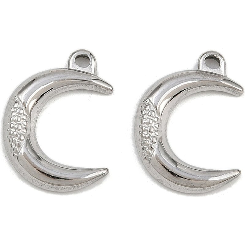 Pendants Lune en Acier Inoxydable 304 - 19x14.5mm — Breloques et pendentifs