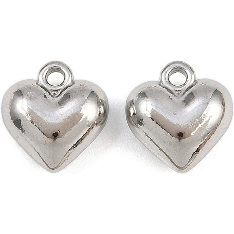 Charms en Acier Inoxydable 304 en Forme de Cœur avec Trou de 1,8 mm — Breloques et pendentifs