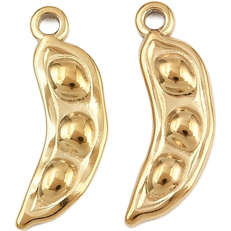 Charm en Acier Inoxydable 304, Plaqué Or 18K, 19x8.5mm — Breloques et pendentifs