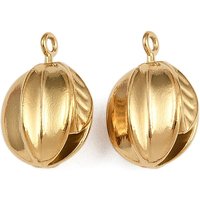 304 Stainless Steel Fruit Charms, 18K Gold Plated
