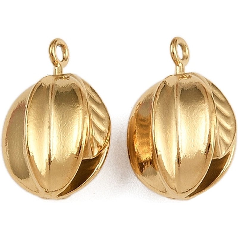 304 Stainless Steel Fruit Charms, 18K Gold Plated — Charms & Pendants