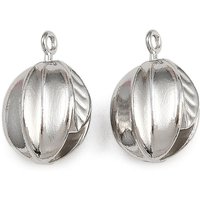 304 Stainless Steel Fruit Charms Pendants, 16.5x10.5x11mm