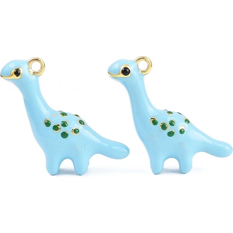 304 Stainless Steel Dinosaur Enamel Pendant with 18K Gold Plating — Charms & Pendants