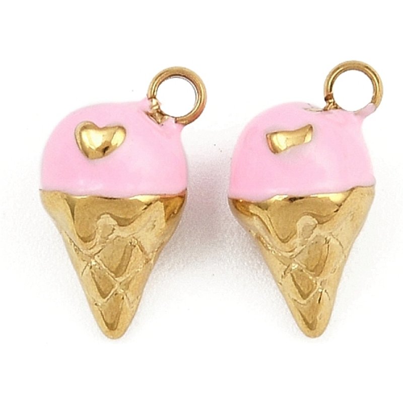 Pendentifs en Acier Inoxydable 304 en Forme de Crème Glacée avec Plaquage en Or 18K — Breloques et pendentifs