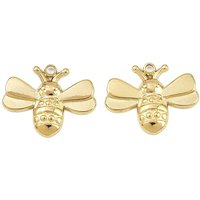 304 Stainless Steel Bee Charms with 18K Gold Plating