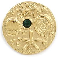 Pin's plat rond en acier inoxydable 304 avec strass — Broches