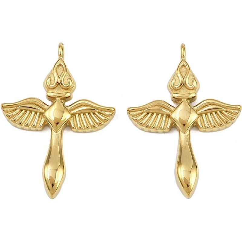 Charms en croix en acier inoxydable 304 avec placage en or 18K — Breloques et pendentifs