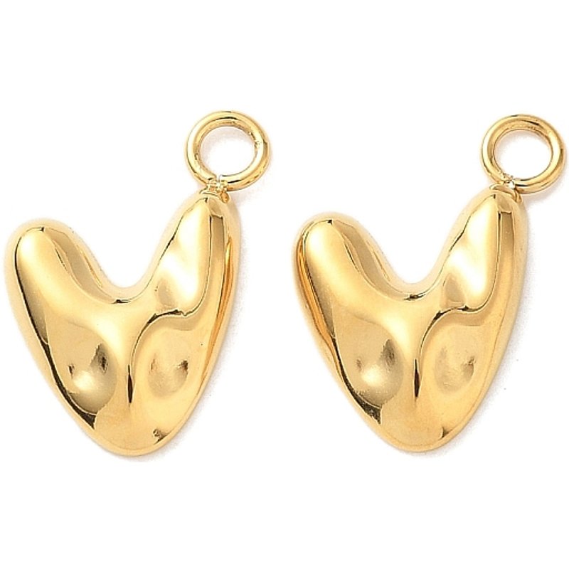 Pendentif en Acier Inoxydable 304 en Forme de Coeur, Plaqué Or 18K — Breloques et pendentifs
