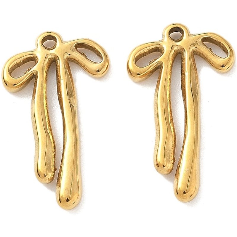 Pendentif en Acier Inoxydable 304, Nœud Papillon, Plaqué Or 18K — Breloques et pendentifs
