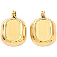 304 Stainless Steel Rectangle Pendants with 18K Gold Plating