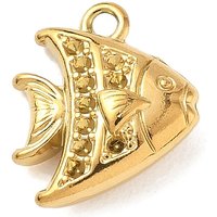 304 Stainless Steel Fish Pendant with 18K Gold Plating