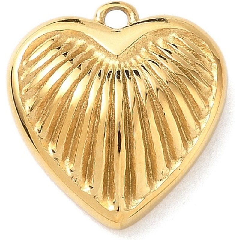 Pendentif en Acier Inoxydable 304 en Forme de Cœur avec Plaquage en Or 18K — Breloques et pendentifs