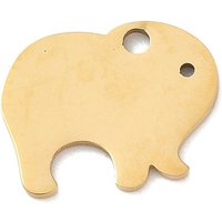 304 Stainless Steel Elephant Charms with 18K Gold Plating
