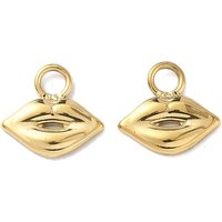 304 Stainless Steel Lip Charms, 18K Gold Plated, 10x10.5mm