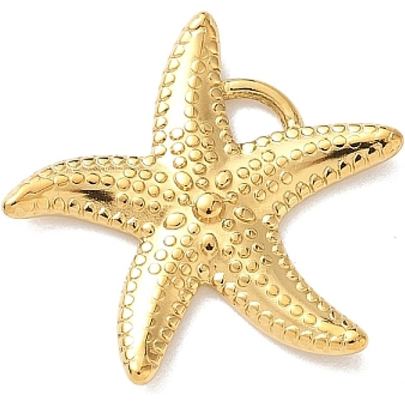 Pendentif étoile de mer en acier inoxydable 304 avec plaquage en or 18K — Breloques et pendentifs