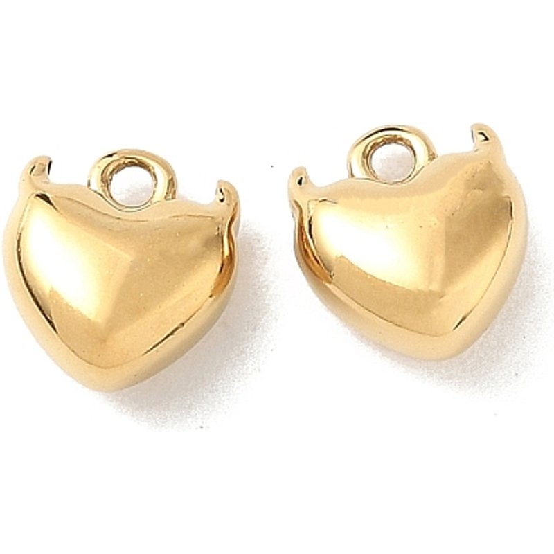 Charms en Acier Inoxydable 304 en Forme de Cœur avec Plaquage en Or 18K — Breloques et pendentifs