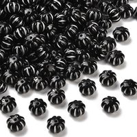 Opaque Black Acrylic Rondelle Beads with Silver Metal Enlace
