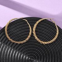 Brass Hoop Earrings, Nickel Free, 18K Gold Plated, 41x6mm — Hoop Earrings