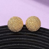 Boucles d'oreilles en laiton texturé, sans nickel, plaquées or 18K, 14mm — Bijoux fantaisie