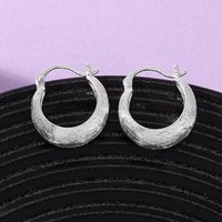 Brass Ring Hoop Earrings, Nickel Free, Silver, 19.5x17.5x9mm — Hoop Earrings