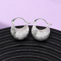 Boucles d'oreilles créoles Brass Bag, sans nickel, argent — Boucles d'oreilles créoles