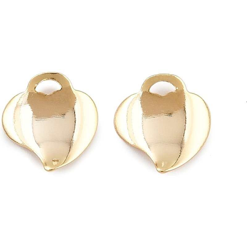 Charm en laiton en forme de cœur - Plaqué or 18K, sans nickel — Breloques et pendentifs
