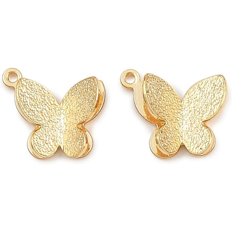 Charms en laiton en forme de papillon, plaqué or 16K, sans nickel — Breloques et pendentifs